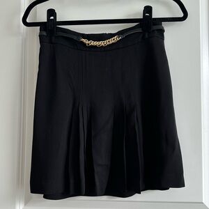 Zara black pleated mini skirt with belt